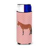 Caroline'S Treasures Mule Pink Check Decorative Can Hugger, Slim, Multicolor