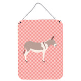 Caroline'S Treasures Australian Teamster Donkey Pink Check Metal Print, 16Hx12W, Multicolor