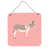 Caroline'S Treasures Pink Australian Teamster Donkey Check Metal Print, 6 H X 6 W