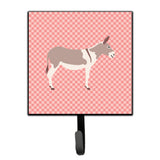 Caroline'S Treasures Australian Teamster Donkey Pink Check Wall Hook, Small, Multicolor