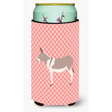 Caroline'S Treasures Australian Teamster Donkey Pink Check Decorative Can Hugger, Tall Boy, Multicolor