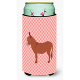 Caroline'S Treasures Irish Donkey Pink Check Decorative Can Hugger, Tall Boy, Multicolor