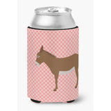 Caroline'S Treasures Cotentin Donkey Pink Check Decorative Can Hugger, Multicolor