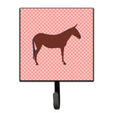 Caroline'S Treasures Hinny Horse Donkey Pink Check Wall Hook, Small, Multicolor