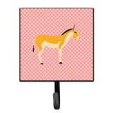 Caroline'S Treasures Turkmenian Kulan Donkey Pink Check Wall Hook, Small, Multicolor