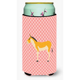 Caroline'S Treasures Turkmenian Kulan Donkey Pink Check Decorative Can Hugger, Tall Boy, Multicolor