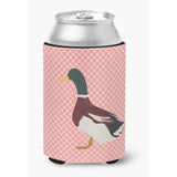 Caroline'S Treasures Rouen Duck Pink Check Decorative Can Hugger, Multicolor