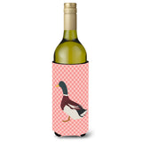 Caroline'S Treasures Rouen Duck Pink Check Decorative Bottle Hugger, 750 Ml, Multicolor