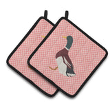 Caroline'S Treasures Rouen Duck Pink Check Decorated Pot Holder, 7.5 X 7.5