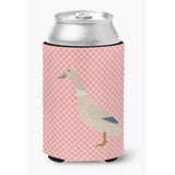 Caroline'S Treasures West Harlequin Duck Pink Check Decorative Can Hugger, Multicolor