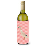Caroline'S Treasures West Harlequin Duck Pink Check Decorative Bottle Hugger, 750 Ml, Multicolor