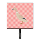 Caroline'S Treasures West Harlequin Duck Pink Check Wall Hook, Small, Multicolor