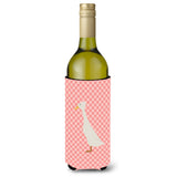 Caroline'S Treasures Bali Duck Pink Check Decorative Bottle Hugger, 750 Ml, Multicolor