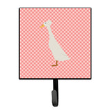 Caroline'S Treasures Bali Duck Pink Check Wall Hook, Small, Multicolor