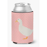 Caroline'S Treasures American Pekin Duck Pink Check Decorative Can Hugger, Multicolor