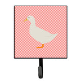 Caroline'S Treasures American Pekin Duck Pink Check Wall Hook, Small, Multicolor