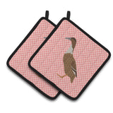 Caroline'S Treasures Dutch Hook Bill Duck Pink Check Decorated Pot Holder, 7.5 X 7.5