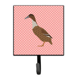 Caroline'S Treasures Dutch Bill Duck Pink Check Wall Hook, Small, Multicolor