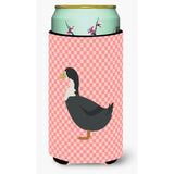 Caroline'S Treasures Blue Swedish Duck Pink Check Decorative Can Hugger, Tall Boy, Multicolor