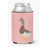 Caroline'S Treasures Saxony Sachsenente Duck Pink Check Decorative Can Hugger, Multicolor