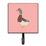 Caroline'S Treasures Saxony Sachsenente Duck Pink Check Wall Hook, Small, Multicolor
