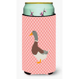 Caroline'S Treasures Saxony Sachsenente Duck Pink Check Decorative Can Hugger, Tall Boy, Multicolor