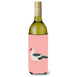 Caroline'S Treasures Muscovy Duck Pink Check Decorative Bottle Hugger, 750 Ml, Multicolor