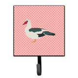 Caroline'S Treasures Muscovy Duck Pink Check Wall Hook, Small, Multicolor