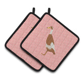 Caroline'S Treasures Indian Runner Duck Pink Check Decorated Pot Holder, 7.5 X 7.5