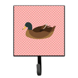 Caroline'S Treasures Khaki Campbell Duck Pink Check Wall Hook, Small, Multicolor