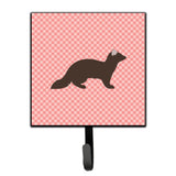 Caroline'S Treasures Sable Marten Pink Check Wall Hook, Small, Multicolor