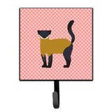 Caroline'S Treasures Yellow-Throated Marten Pink Check Wall Hook, Small, Multicolor