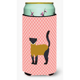 Caroline'S Treasures Yellow-Throated Marten Pink Check Decorative Can Hugger, Tall Boy, Multicolor