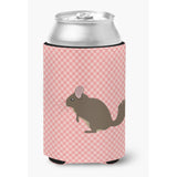 Caroline'S Treasures Chinchilla Pink Check Decorative Can Hugger, Multicolor
