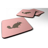 Caroline'S Treasures Chinchilla Pink Check Decorative Coasters, 3.5, Multicolor