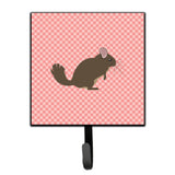 Caroline'S Treasures Chinchilla Pink Check Wall Hook, Small, Multicolor