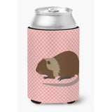 Caroline'S Treasures Coypu Nutria River Rat Pink Check Decorative Can Hugger, Multicolor