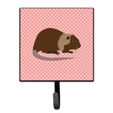 Caroline'S Treasures Coypu Nutria River Rat Pink Check Wall Hook, Small, Multicolor