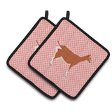 Caroline'S Treasures Toggenburger Goat Pink Check Decorated Pot Holder, 7.5 X 7.5