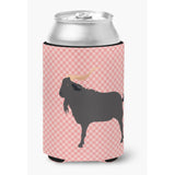 Caroline'S Treasures Verata Goat Pink Check Decorative Can Hugger, Multicolor