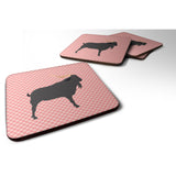 Caroline'S Treasures Verata Goat Pink Check Decorative Coasters, 3.5, Multicolor