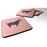 Caroline'S Treasures Black Bengal Goat Pink Check Decorative Coasters, 3.5, Multicolor