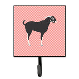 Caroline'S Treasures Black Bengal Goat Pink Check Wall Hook, Small, Multicolor