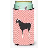 Caroline'S Treasures Black Bengal Goat Pink Check Decorative Can Hugger, Tall Boy, Multicolor