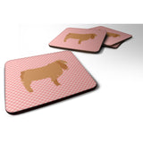 Caroline'S Treasures American Lamancha Goat Pink Check Decorative Coasters, 3.5, Multicolor