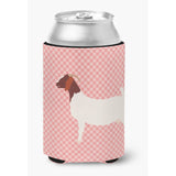 Caroline'S Treasures Boer Goat Pink Check Decorative Can Hugger, Multicolor