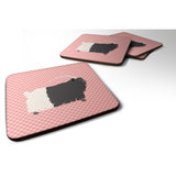 Caroline'S Treasures Welsh Black-Necked Goat Pink Check Decorative Coasters, 3.5, Multicolor