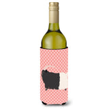 Caroline'S Treasures Welsh Black-Necked Goat Pink Check Decorative Bottle Hugger, 750 Ml, Multicolor