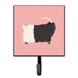 Caroline'S Treasures Welsh Black-Necked Goat Pink Check Wall Hook, Small, Multicolor