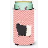 Caroline'S Treasures Welsh Black-Necked Goat Pink Check Decorative Can Hugger, Tall Boy, Multicolor